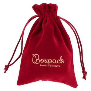 Bolsa de antelina para joyeia y bisuteria color burdeos 105x145 Mm. A-303-BU