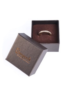Caja de cartón para anillo o pendientes de joyería y bisutería color marrón Q-42-M