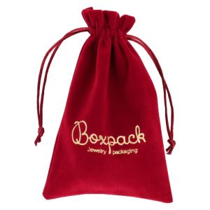 Bolsa de antelina para joyeia y bisuteria color burdeos 120x180 Mm. A-306-BU