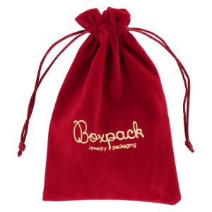 Bolsa de antelina para joyeia y bisuteria color burdeos 135x200 Mm. A-309-BU