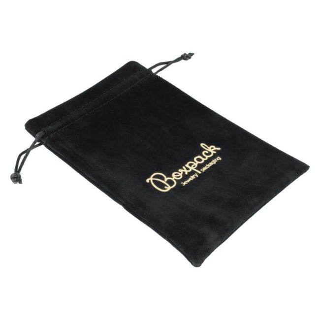 Bolsa de antelina para joyeia y bisuteria color negro 135x200 Mm. A-309-N