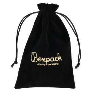 Faux suede pouch for jewelry, black 135 x 200 mm A-309-N