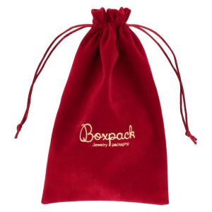 Bolsa de antelina para joyeia y bisuteria color burdeos 160x250 Mm. A-310-BU