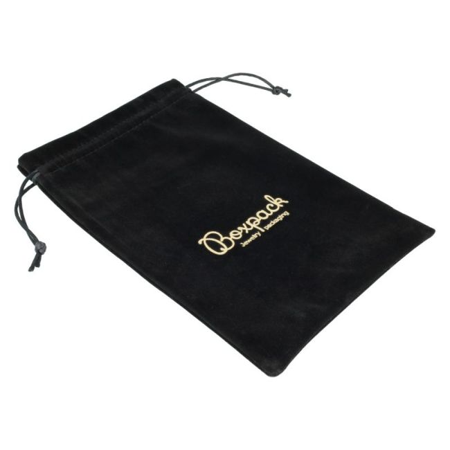 Faux suede pouch for jewelry, black 160 x 250 mm A-310-N
