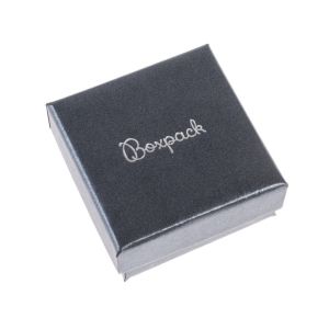 Caja de cartón para juego de pendientes de joyería y bisutería 65x65x29 mm color gris q-61-g