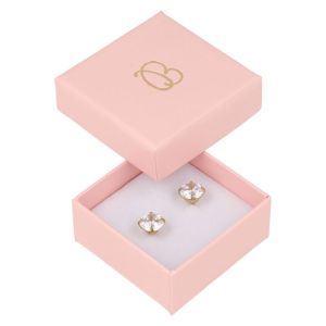 Caja de cartón rosa pendientes de joyería bisutería y joyas 50x50x23 mm. RS-40