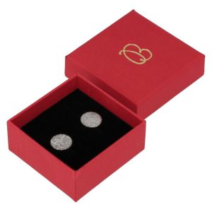 Caja de cartón para pendientes color rojo 50x50x23 mm EP-40-R