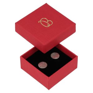 Caja de cartón para pendientes color rojo 50x50x23 mm EP-40-R