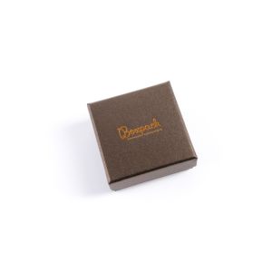 Caja de cartón para juego de pendientes de joyería y bisutería 65x65x29 mm color marron g-61-m