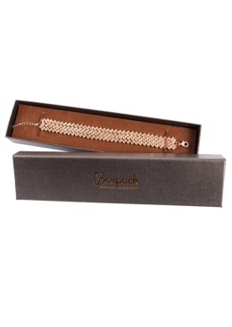 Caja de cartón para pulsera de joyería y bisutería 233x53x27 mm color marron q-51-m