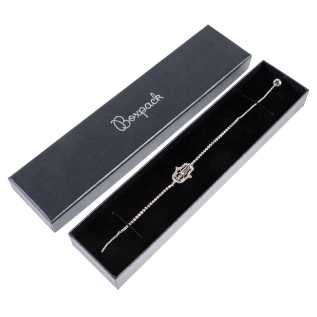 Cardboard bracelet box, grey 233 x 53 x 27 mm q-51-g