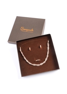 Caja de cartón para conjunto de colgante de joyería y bisutería  167x167x33 Mm color marron q-18-m