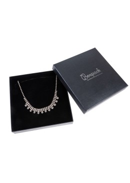 Caja de cartón para conjunto de colgante de joyería y bisutería  167x167x33 Mm color blanco q-18-g