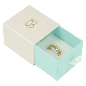 Caja de cartón para anillo o pendientes color blanca 55x50x42 mm SG-1-B-AQ