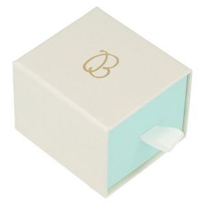 Caja de cartón para anillo o pendientes color blanca 55x50x42 mm SG-1-B-AQ