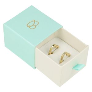 Caja de cartón para anillo o pendientes color aguamarina 55x50x42 mm SG-1-AQ-B