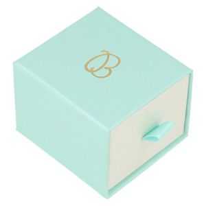 Caja de cartón para anillo o pendientes color aguamarina 55x50x42 mm SG-1-AQ-B
