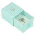 Caja de cartón para anillo o pendientes color aguamarina 55x50x42 mm SG-1-AQ-AQ