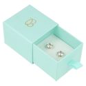 Caja de cartón para anillo o pendientes color aguamarina 55x50x42 mm SG-1-AQ-AQ