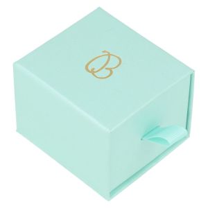 Caja de cartón para anillo o pendientes color aguamarina 55x50x42 mm SG-1-AQ-AQ