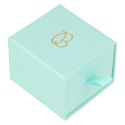 Cardboard ring or earring box, aquamarine 55 x 50 x 42 mm SG-1-AQ-AQ