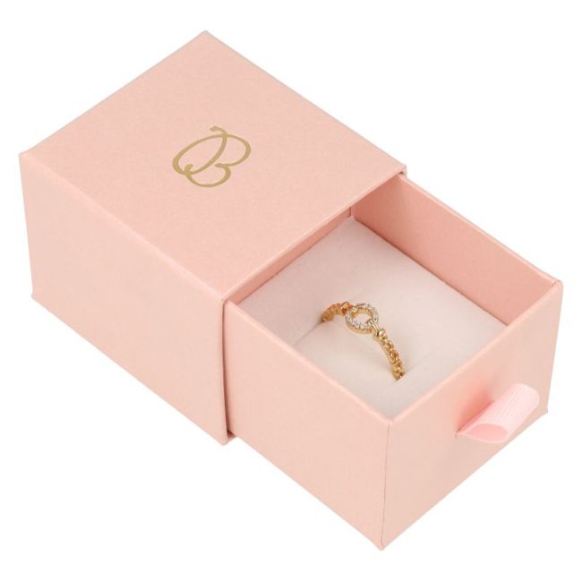 Caja de cartón para anillo o pendientes color rosa 55x50x42 mm SG-1-RS-RS