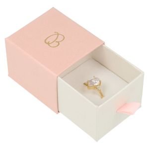 Caja de cartón para anillo o pendientes color rosa 55x50x42 mm SG-1-RS-B