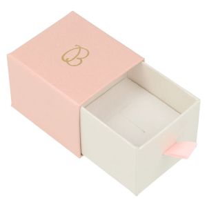 Cardboard ring or earring box, pink 55 x 50 x 42 mm SG-1-RS-B