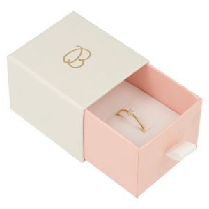 Caja de cartón para anillo o pendientes color rosa 55x50x42 mm SG-1-RS-B