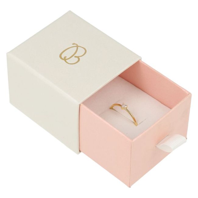 Caja de cartón para anillo o pendientes color rosa 55x50x42 mm SG-1-RS-B
