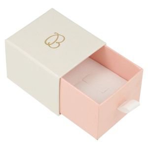 Weiße Schachtel für Ringe oder Ohrringe – Individuell gestaltbare Schmuckverpackung SG-1-B-RS