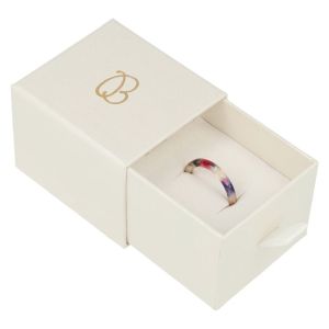 Caja de cartón para anillo o pendientes color blanco 55x50x42 mm SG-1-B-B