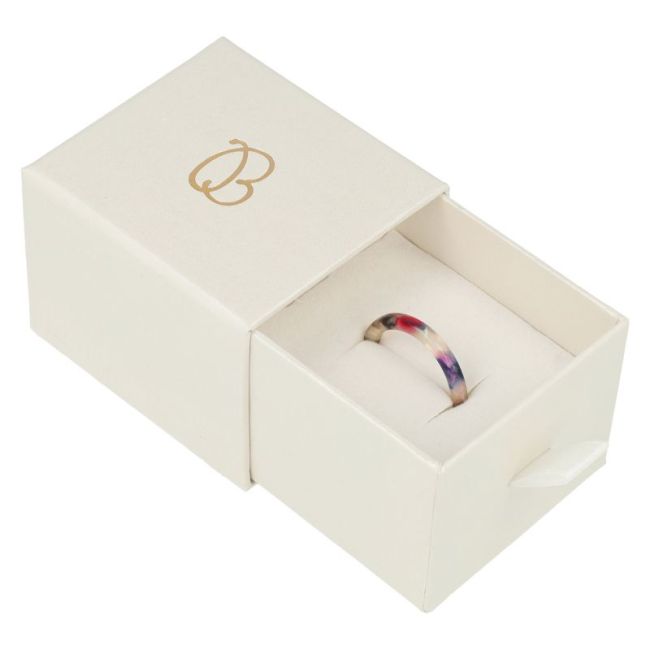 Caja de cartón para anillo o pendientes color blanco 55x50x42 mm SG-1-B-B