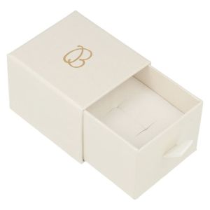 Caja de cartón para anillo o pendientes color blanco 55x50x42 mm SG-1-B-B