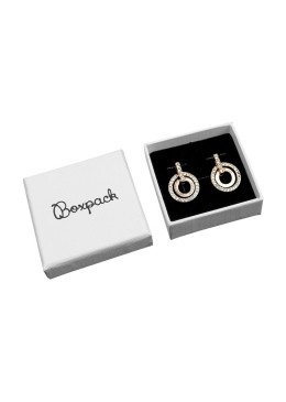 Caja de cartón para pendientes o anillo de joyería y bisutería 51x51x17 Mm color blanco pt-45-b