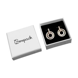 Écrin en carton pour boucles d’oreilles ou bague, blanc 51 x 51 x 17 mm pt-45-b