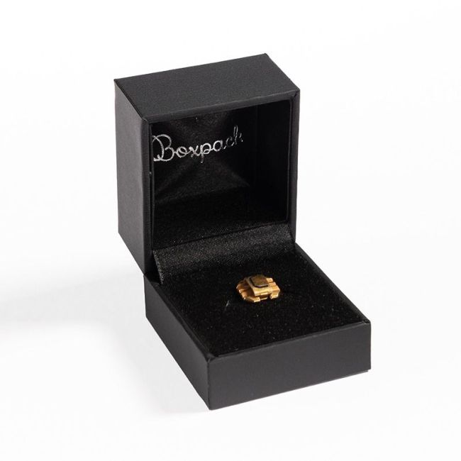 Leatherette pin box, black 47 x 52 x 40 mm C-2-PI