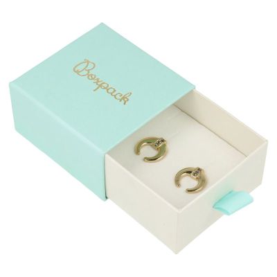 Caja de cartón para pendientes y colgante color aguamarina 73X70X40 mm SG-2-AQ-B