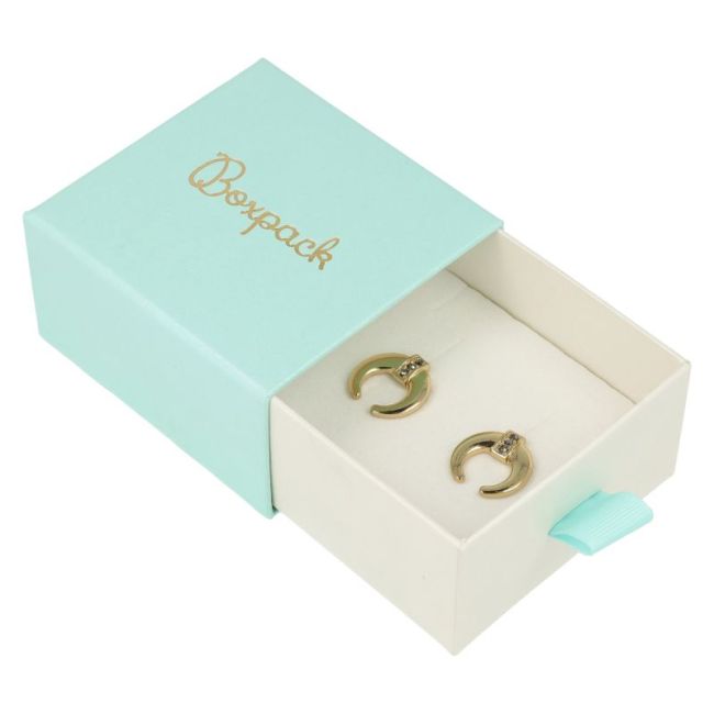 Caja de cartón para pendientes y colgante color aguamarina 73X70X40 mm SG-2-AQ-B
