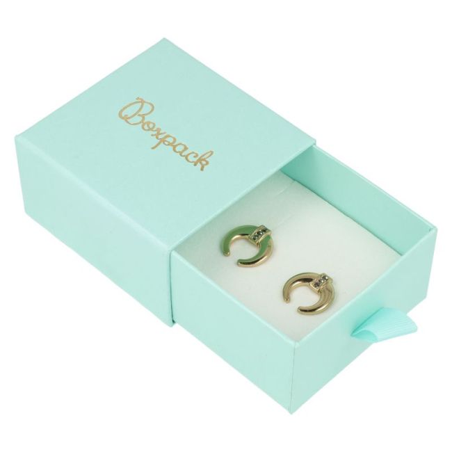 Caja de cartón para pendientes y colgante color aguamarina 73X70X40 mm SG-2-AQ-AQ