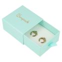 Cardboard earring and pendant box, aquamarine 73 x 70 x 40 mm SG-2-AQ-AQ