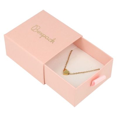 Scatola per orecchini e ciondolo rosa - Confezione personalizzabile per gioielli SG-2-RS-RS