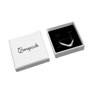Caja de cartón para pendientes o anillo de joyería y bisutería 51x51x17 Mm color blanco pt-45-b