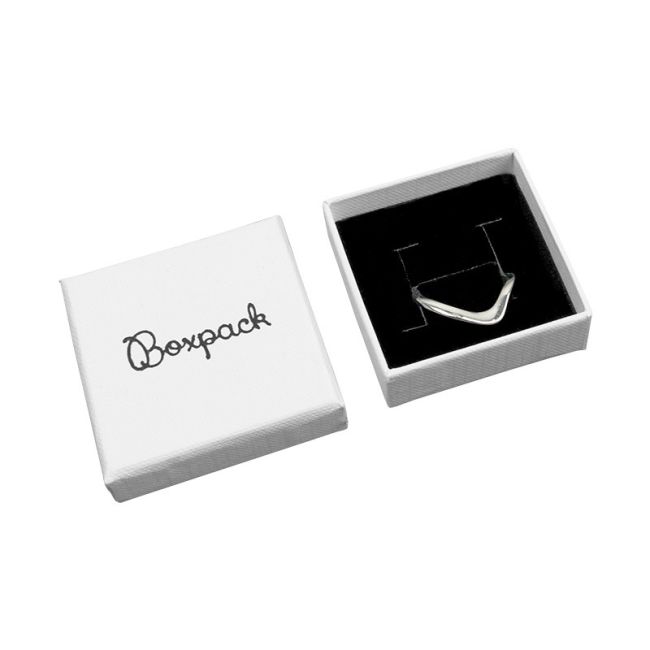 Caja de cartón para pendientes o anillo de joyería y bisutería 51x51x17 Mm color blanco pt-45-b