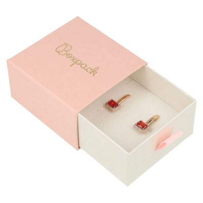Caja de cartón para pendientes y colgante color rosa 73X70X40 mm SG-2-RS-B