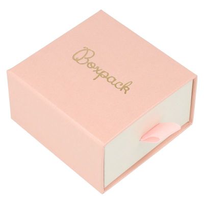 Scatola per orecchini e ciondolo rosa - Packaging personalizzabile per gioielli SG-2-RS-B