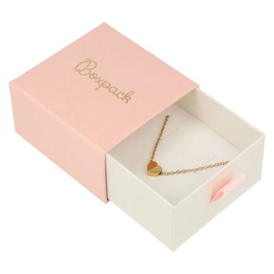 Scatola per orecchini e ciondolo rosa - Packaging personalizzabile per gioielli SG-2-RS-B