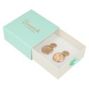 Scatola per ciondolo e orecchini color acquamarina della linea Gioielli Personalizzabili SG-3-AQ-B