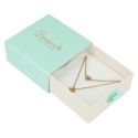 Caja de cartón para colgante y pendientes color aguamarina 90X87X40 mm SG-3-AQ-B