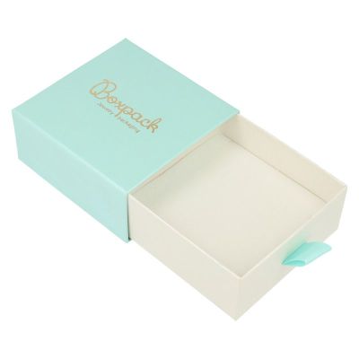 Scatola per ciondolo e orecchini color acquamarina della linea Gioielli Personalizzabili SG-3-AQ-B